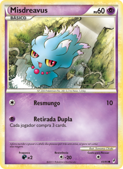 Carta Pokémon Misdreavus COL 065/095 da coleção Call of Legends