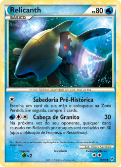 Carta Pokémon Relicanth COL 069/095 da coleção Call of Legends