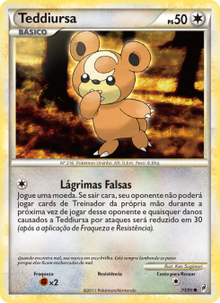 Carta Pokémon Teddiursa COL 073/095 da coleção Call of Legends