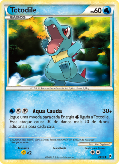 Carta Pokémon Totodile COL 074/095 da coleção Call of Legends