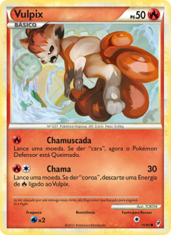 Carta Pokémon Vulpix COL 075/095 da coleção Call of Legends