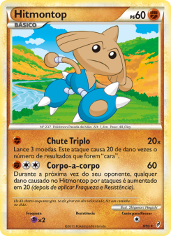 Carta Pokémon Hitmontop COL 008/095 da coleção Call of Legends