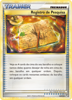 Carta Pokémon Research Record COL 084/095 da coleção Call of Legends
