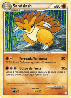 Carta Pokémon Sandslash HS 029/123 da coleção HeartGold SoulSilver