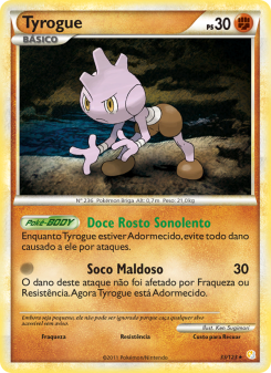Carta Pokémon Tyrogue HS 033/123 da coleção HeartGold SoulSilver