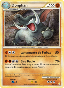 Carta Pokémon Donphan HS 040/123 da coleção HeartGold SoulSilver