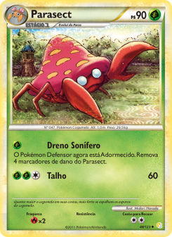 Carta Pokémon Parasect HS 048/123 da coleção HeartGold SoulSilver