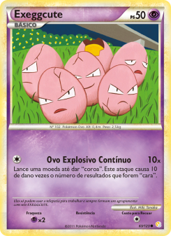 Carta Pokémon Exeggcute HS 063/123 da coleção HeartGold SoulSilver
