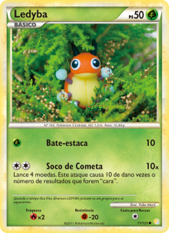 Carta Pokémon Ledyba HS 071/123 da coleção HeartGold SoulSilver