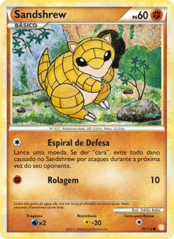 Carta Pokémon Sandshrew HS 079/123 da coleção HeartGold SoulSilver