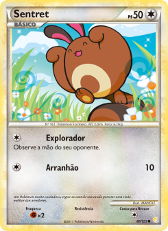 Carta Pokémon Sentret HS 080/123 da coleção HeartGold SoulSilver