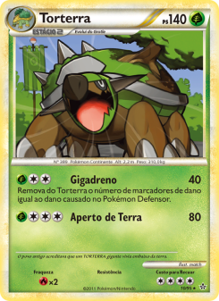 Carta Pokémon Torterra UL 010/095 da coleção Unleashed