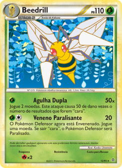 Carta Pokémon Beedrill UL 012/095 da coleção Unleashed