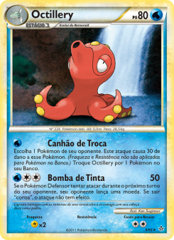 Carta Pokémon Octillery UL 006/095 da coleção Unleashed