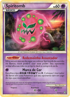 Carta Pokémon Spiritomb TRI 010/102 da coleção Triumphant