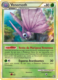 Carta Pokémon Venomoth TRI 011/102 da coleção Triumphant