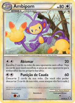Carta Pokémon Ambipom TRI 013/102 da coleção Triumphant