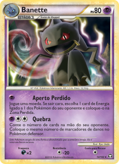 Carta Pokémon Banette TRI 014/102 da coleção Triumphant