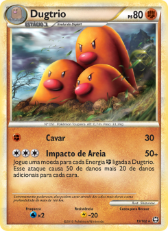 Carta Pokémon Dugtrio TRI 019/102 da coleção Triumphant