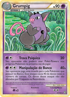 Carta Pokémon Grumpig TRI 023/102 da coleção Triumphant