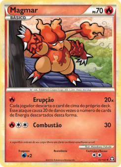 Carta Pokémon Magmar TRI 042/102 da coleção Triumphant