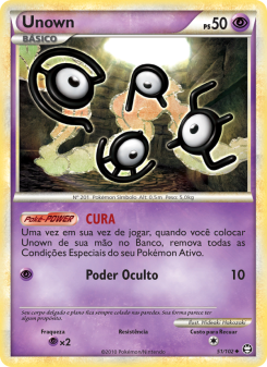 Carta Pokémon Unown TRI 051/102 da coleção Triumphant