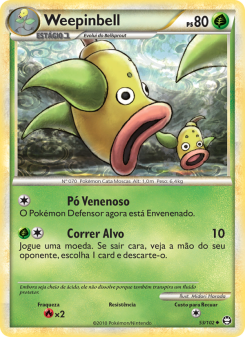 Carta Pokémon Weepinbell TRI 053/102 da coleção Triumphant