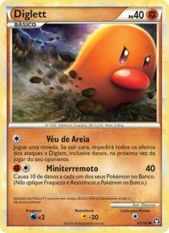Carta Pokémon Diglett TRI 061/102 da coleção Triumphant