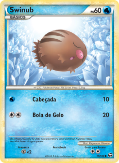 Carta Pokémon Swinub TRI 079/102 da coleção Triumphant