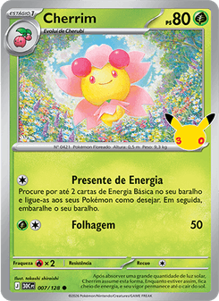 Carta Pokémon Cherrim 30C 007/128 da coleção 30th Celebration