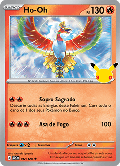 Carta Pokémon Ho-Oh 30C 012/128 da coleção 30th Celebration