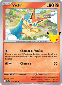 Carta Pokémon Victini 30C 013/128 da coleção 30th Celebration