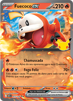 Carta Pokémon Fuecoco ex 30C 015/128 da coleção 30th Celebration