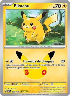 Carta Pokémon Pikachu 30C 023/128 da coleção 30th Celebration