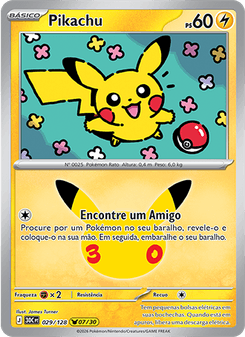Carta Pokémon Pikachu 30C 029/128 da coleção 30th Celebration