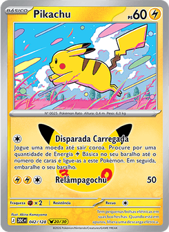 Carta Pokémon Pikachu 30C 042/128 da coleção 30th Celebration