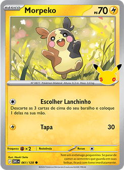 Carta Pokémon Morpeko 30C 061/128 da coleção 30th Celebration
