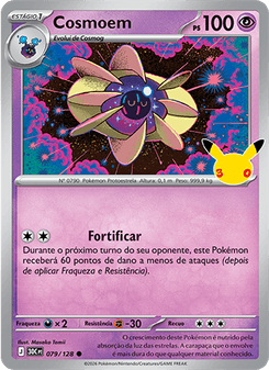 Carta Pokémon Cosmoem 30C 079/128 da coleção 30th Celebration