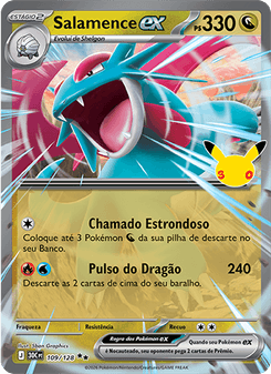 Carta Pokémon Salamence ex 30C 109/128 da coleção 30th Celebration