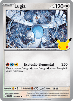 Carta Pokémon Lugia 30C 121/128 da coleção 30th Celebration
