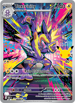 Carta Pokémon Toxtricity 30C 134/128 da coleção 30th Celebration