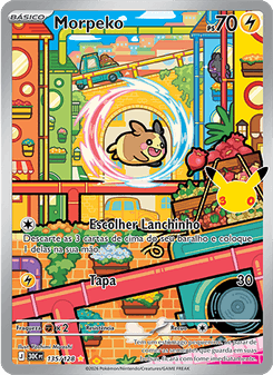 Carta Pokémon Morpeko 30C 135/128 da coleção 30th Celebration