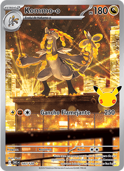 Carta Pokémon Kommo-o 30C 143/128 da coleção 30th Celebration
