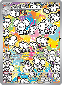 Carta Pokémon Maushold 30C 146/128 da coleção 30th Celebration