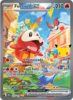 Carta Pokémon Fuecoco ex 30C 147/128 da coleção 30th Celebration