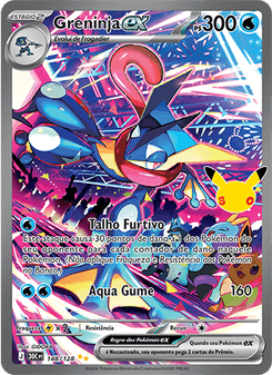 Carta Pokémon Greninja ex 30C 148/128 da coleção 30th Celebration