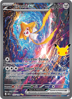 Carta Pokémon Jirachi ex 30C 155/128 da coleção 30th Celebration