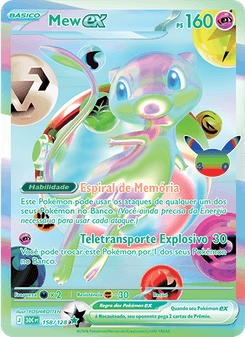 Carta Pokémon Mew ex 30C 158/128 da coleção 30th Celebration