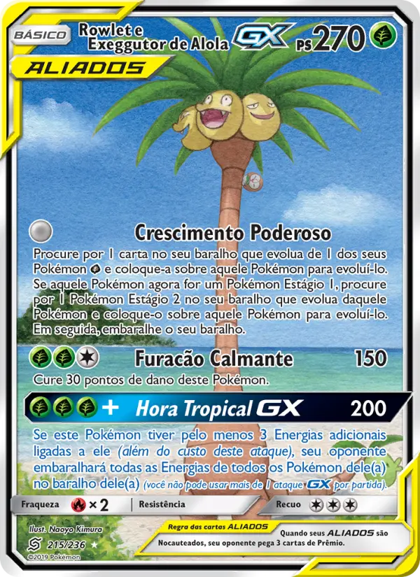Rowlet e Exeggutor de Alola GX