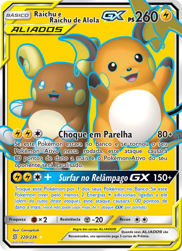 Raichu e Raichu de Alola GX
